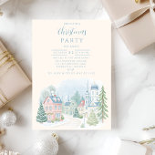Invitation Pastel Winter Village Christmas
