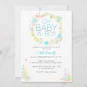 Invitation Pastel Winter Wonderland Oh Baby Boy Show (Devant)