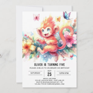 Invitation Pastel Woodland Singe Anniversaire