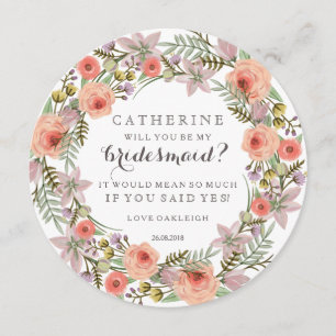 Invitation Pastel Wreath Seras-Tu Ma Porte-Maid