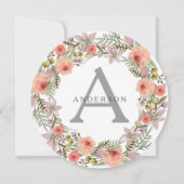 Invitation Pastel Wreath Seras-Tu Ma Serveuse D'Épouce (Dos)