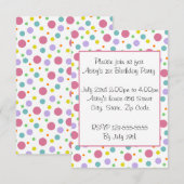 Invitation Pastels Personnalisés Multicolores à Points (Devant / Derrière)