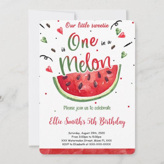 Invitation Pastèque (Devant)