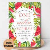 Invitation Pastèque, Anniversaire One in a Melon 