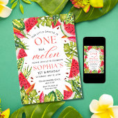 Invitation Pastèque, Anniversaire One in a Melon 