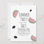 Invitation Pastèque Aquarelle Anniversaire Semences d'été (Devant)