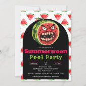 Invitation Pastèque Furieuse Drôle Summerween Fête de Piscine (Devant)