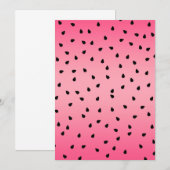 Invitation Pastèque Graines Noires Vibes d'Été Rose Juteuse (Devant / Derrière)
