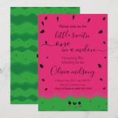 Invitation pastèque petite douceur aquarelle une dans un melo (Devant / Derrière)