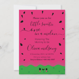 Invitation pastèque petite douceur aquarelle une dans une mel