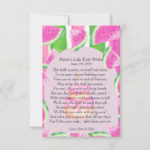 Invitation Pastèque Premier Anniversaire Cake Knife Poem (Devant)