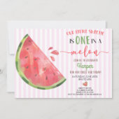 Invitation Pastèque Rose Un Dans Un Melon 1er Anniversaire (Devant)