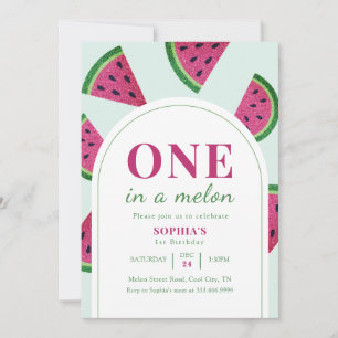 Invitation Pastèque Rose Une Dans Une Pastèque Photo Annivers