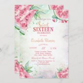 Invitation Pastèque tropicale Douceur d'été 16 (Devant / Derrière)