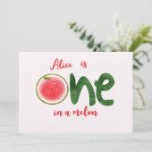 Invitation Pastèque un dans un melon premier Anniversaire (Debout devant)