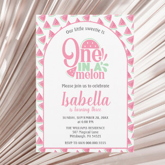 Invitation Pastèque Une Dans Une Melon Sucrée Petite Fille