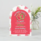 Invitation Pastèque vibrante, Un dans un melon, 1er anniversa (Debout devant)