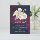 Invitation Pasteur de Noël Ange avec agneaux Enregistrer la d (Debout devant)