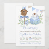 Invitation Patch de citrouilles bleues Maison pour oiseaux Ga (Devant / Derrière)