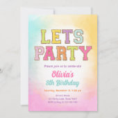 Invitation Patch Lettres Varsity Mode Preppy Ado Birthday (Devant)