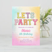 Invitation Patch Lettres Varsity Mode Preppy Ado Birthday (Debout devant)