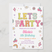Invitation Patch Lettres Varsity Mode Preppy Ado Birthday (Devant)