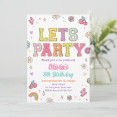 Invitation Patch Lettres Varsity Mode Preppy Ado Birthday (Debout devant)