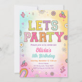 Invitation Patch Lettres Varsity Mode Preppy Ado Birthday (Devant)