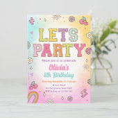 Invitation Patch Lettres Varsity Mode Preppy Ado Birthday (Debout devant)