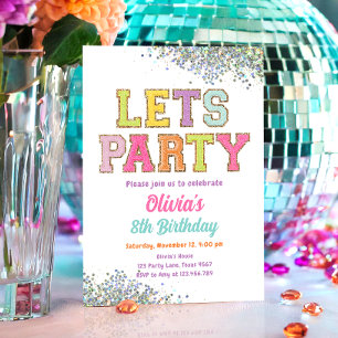 Invitation Patch Lettres Varsity Mode Preppy Ado Birthday