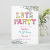 Invitation Patch Lettres Varsity Mode Preppy Ado Birthday (Debout devant)