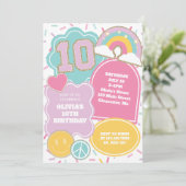Invitation Patch Preppy 10e anniversaire (Debout devant)