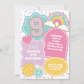 Invitation Patch Preppy 9e anniversaire (Devant)
