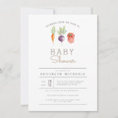 Invitation Patch Veggie | Baby shower aquarelle (Devant)