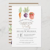 Invitation Patch Veggie | Watercolor Garden Party (Devant / Derrière)