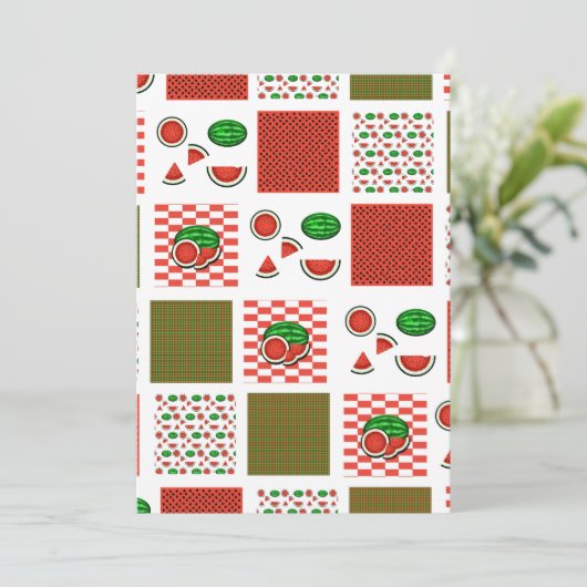 Invitation Patchwork de pastèque (Debout devant)