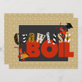 Invitation Patchwork Fleur de Lis Crawfish Graduation (Devant / Derrière)