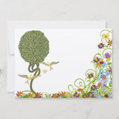 Invitation Patchwork floral de la forêt enchantée arbre conte (Dos)