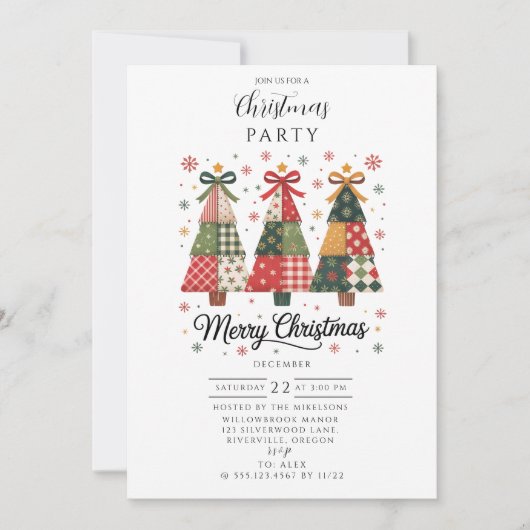 Invitation Patchwork Noël (Devant)