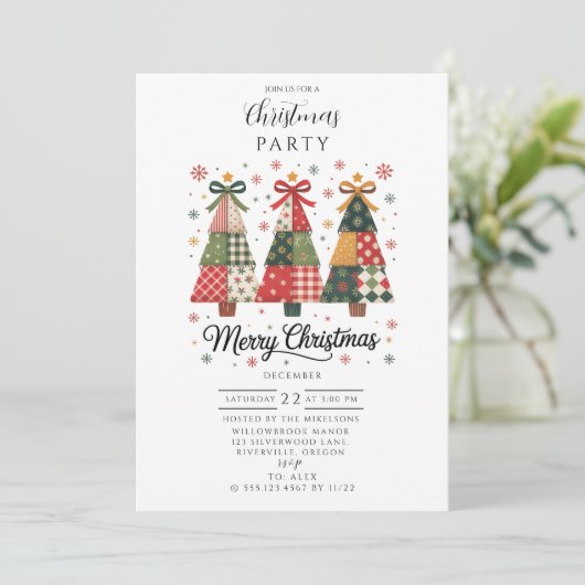 Invitation Patchwork Noël (Debout devant)