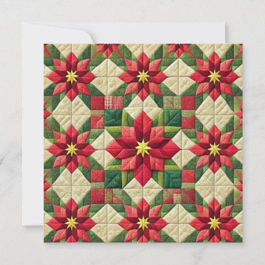 Invitation Patchwork Poinsettia Star Scrapbooking (Devant)