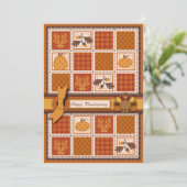 Invitation Patchwork Quilted look Thanksgiving (Debout devant)