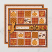 Invitation Patchwork Quilted look Thanksgiving (Devant / Derrière)
