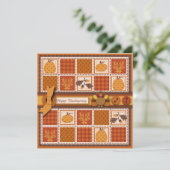 Invitation Patchwork Quilted look Thanksgiving (Debout devant)
