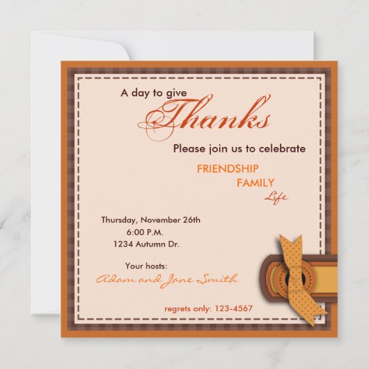 Invitation Patchwork Quilted look Thanksgiving (Dos)