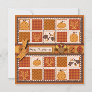 Invitation Patchwork Quilted look Thanksgiving