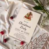 Invitation Patchwork rustique Fête de Noël du chapeau de Noël