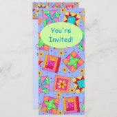 Invitation Patchwork vert Lavender Quilt Block Art (Devant / Derrière)