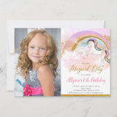 Invitation Pâte d'anniversaire en or rose arc-en-ciel de l'Un (Devant)