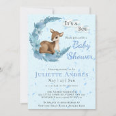 Invitation Pâte douce Pastel Bambi Fleurs Nuages Baby shower  (Devant)